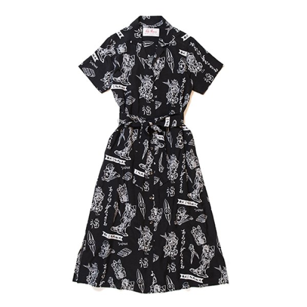 画像1: ALOHABLOSSOM   “LUCKY" DRESS BLACK (1)