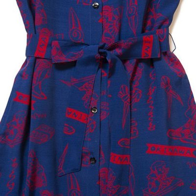 画像2: ALOHABLOSSOM   “LUCKY" DRESS NAVY