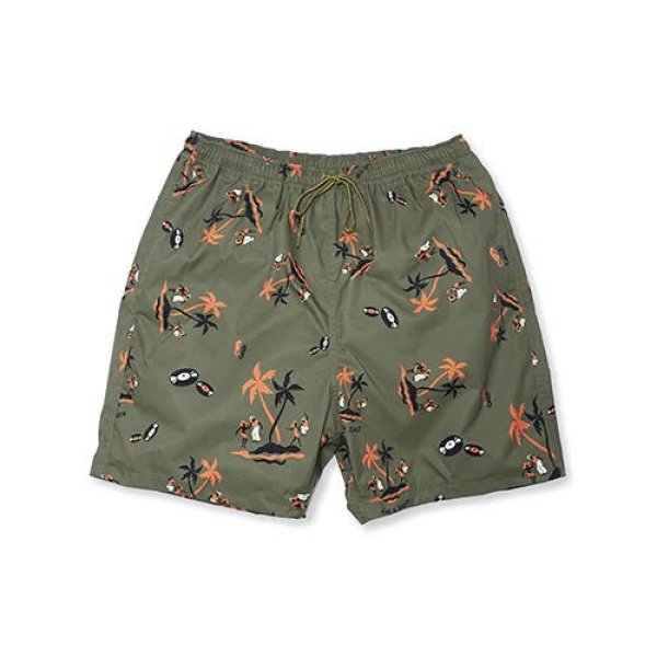 画像1: ALOHABLOSSOM   "KING&QUEEN" BEACH SHORTS KHAKI (1)