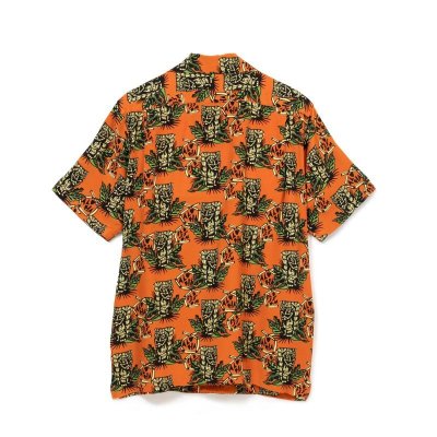 画像1: ALOHABLOSSOM   "TIKI" SHORT SLEEVE ORANGE