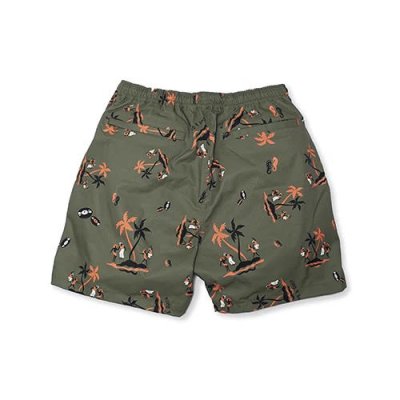 画像1: ALOHABLOSSOM   "KING&QUEEN" BEACH SHORTS KHAKI