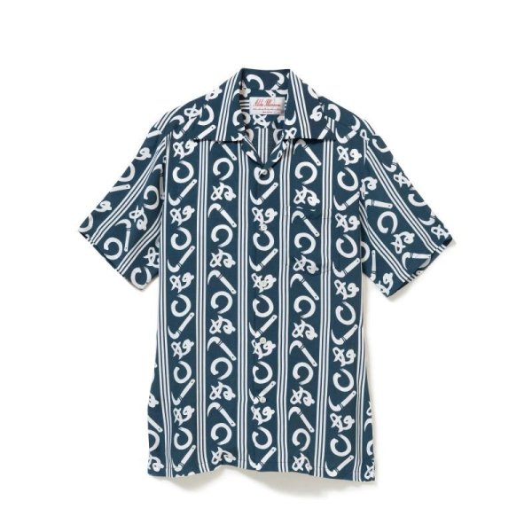 画像1: ALOHABLOSSOM   "KAMAWANU" SHORT SLEEVE NAVY (1)