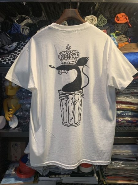 画像1: BLOHM   KING RAT TEE White / Black (1)