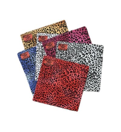 画像1: FVK   LEOPARD BANDANA RED