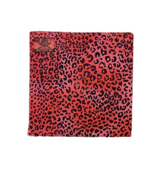 画像1: FVK   LEOPARD BANDANA RED (1)