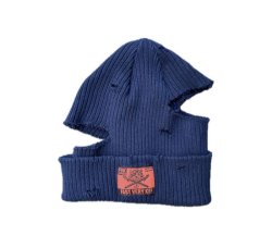 画像1: FVK   "Barakuraba CUT"DAMAGE KNIT CAP NAVY