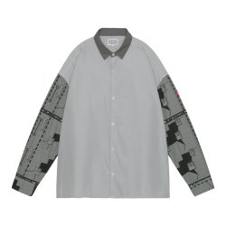 画像1: CE   OVERDYE GRID SLEEVE BIG SHIRT