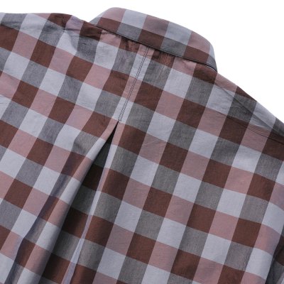 画像2: ETHOS   BLOCK CHECK SHIRTS BROWN