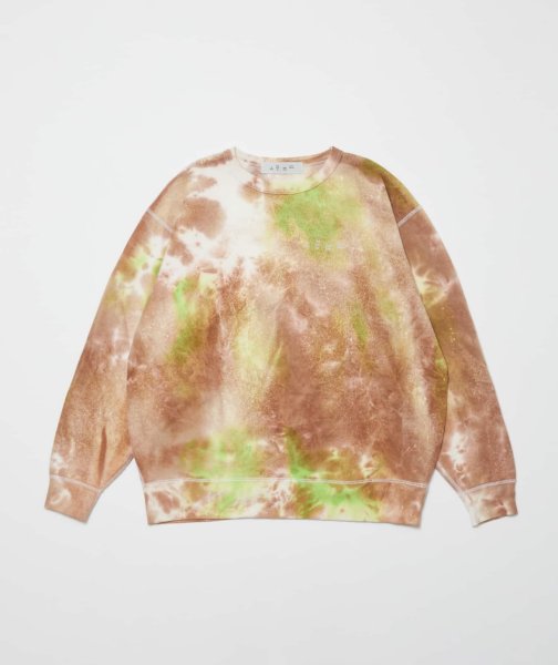 画像1: BAL   LOGO TIE DYE CREW by YUKIDYE  Camel (1)