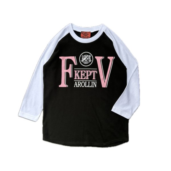 画像1: FVK  "FV" RAGLAN 3/4 TEE BLACK/WHITE (1)