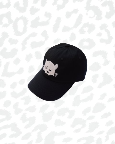 画像1: FVK  SKULLCAT COTTON CAP BLACK (1)
