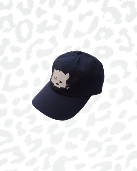画像1: FVK  SKULLCAT COTTON CAP NAVY (1)