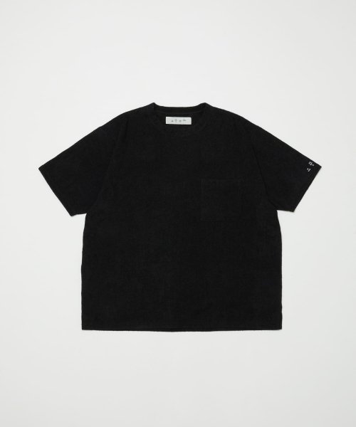 画像1: BAL  THING FABRICS TOWEL CREW NECK TEE BLACK (1)