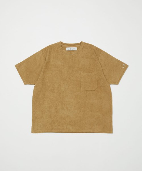画像1: BAL  THING FABRICS TOWEL CREW NECK TEE KHAKI (1)
