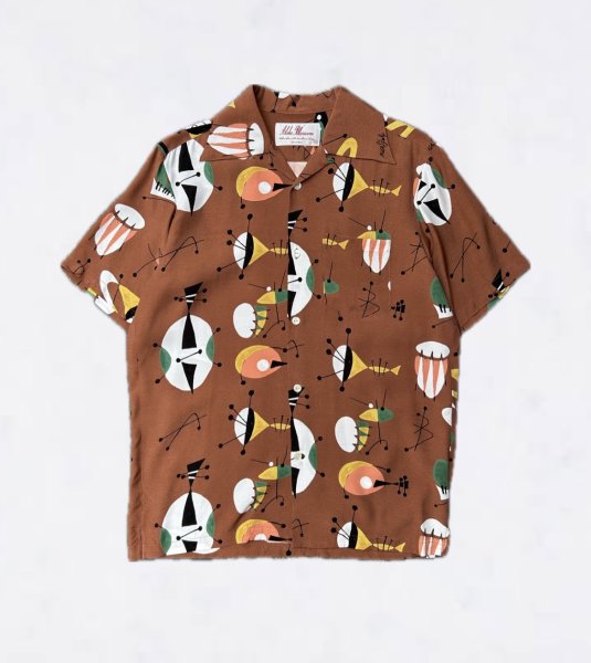 画像1: ALOHABLOSSOM  ATOMIC SHORT SLEEVE BROWN (1)