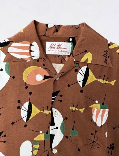 画像1: ALOHABLOSSOM  ATOMIC SHORT SLEEVE BROWN
