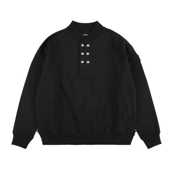 画像1: PHINGERIN  DOUBLE HENLEY SWEATSHIRT BLACK (1)