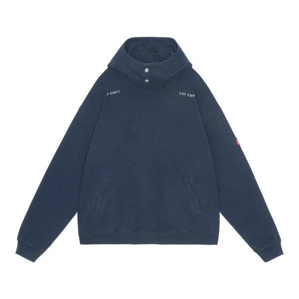 画像1: CE  NECK SNAP DBL KNIT HOODY NAVY (1)