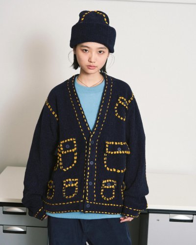 画像2: PHINGERIN  PG1 POCKET CARDIGAN NAVY