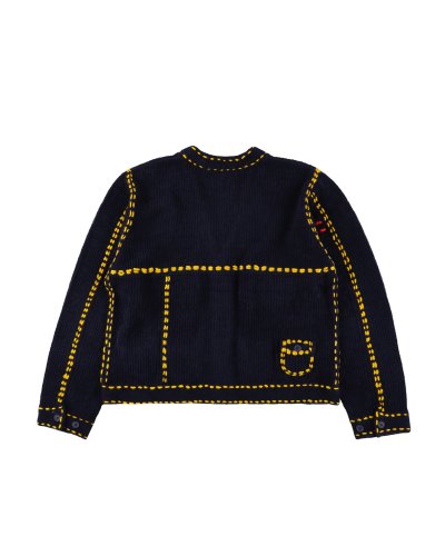 画像1: PHINGERIN  PG1 POCKET CARDIGAN NAVY