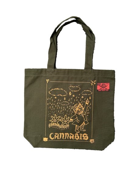 画像1: FVK  CANNABIS TOTE BAG Khaki (1)