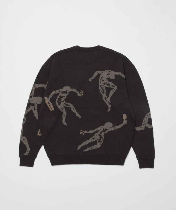 画像: JACQUARD COTTON CREWNECK SWEATER CARBON BLACK